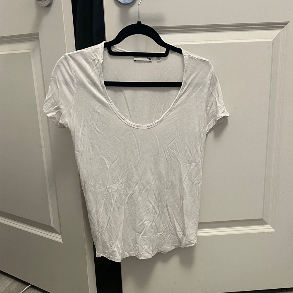 Women's White Scoop Neck Top